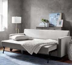 When you get an unexpected guest, just fold out your couch and—boom. Cameron Square Arm Upholstered Platform Sleeper Sofa Bed Pottery Barn