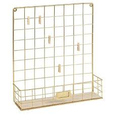 Square Gold Metal Wall Hanging Home Decor Letter Storage Photo Note Display Rack Ebay