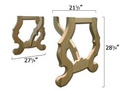 504 Soft Maple French Scroll Table Base Kit Table Base French Table Table