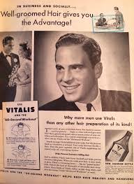 Vitalis liquid is specially formulated to leave your hair. Pin On 1940s Ads