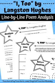 I Too By Langston Hughes Poem Activities Poetry Activities Poetry Middle School Poetry Unit Middle School