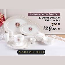 Madame Coco Da Bu Hafta 34 Parca New Bone China Porselen Kahvalti Seti 470 Tl Yerine 129 9 Tl Ek Olarak Tum Ciceklerde 50 50 Ekstr Kahvalti Yerler Urunler