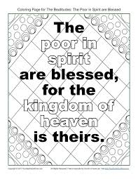 Poor In Spirit Beatitudes Coloring Page On Sunday School Zone Beatitudes Coloring Pages Beatitudes For Kids