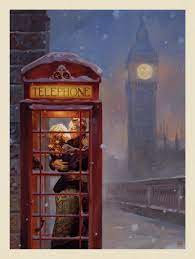 A beauftiful photo of a london telephone booth with big ben in the back ground. Oil Painting London Phone Booth