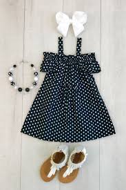 Black And White Polka Dot Dress Off The Shoulder Black With White Polka Dot Off Shoulder Dress Dresses Kids Girl Little Girl Outfits Baby Girl Dresses