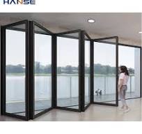 Customized Size Residential Hurricane Impact Proof Aluminium Bi-Fold Door  Storm Resistant Patio Bi Folding Door
