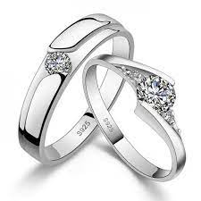 Romantic 925 Sterling Silver Lover Rings Evermarker Cincin Perkawinan Cincin Tunangan Cincin Perak