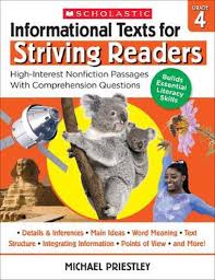 The item may have some signs of minimal damage to the book cover eg. Informational Texts For Striving Readers Grade 4 30 High Interest Low Readability Passages With Comprehension Questions By Michael Priestley Paperback 9781338714654 Buy Online At Moby The Great