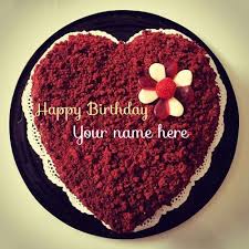 Heart Shaped Red Velvet Cake With Name Get Your Love Name On Heart Shaped Birthday Cake Red Velvet Cake Name Red Velvet Birthday Cake Creative Birthday Cakes