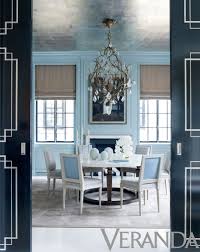 A Twiggy Bronze Chandelier With Enormous Rock Crystals By Herve Van Der Straeten Functions Like A Piece Of Ar Blue Room Inspiration Blue Rooms Dining Room Blue