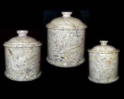 Try them lined up on the kitchen counters to keep dry ingredients safely stowed, keep them on your vanity for holding small accessories, or put them to use in your workspace. Extra Large Coral Marble Kitchen Canisters Set Of 3
