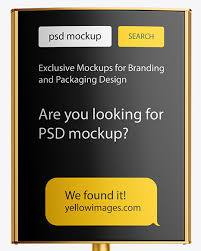 Metallic Stand Mockup In Outdoor Advertising Mockups On Yellow Images Object Mockups