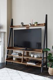 Tv Ladder Unit In 2020 Ladder Shelf Shelf Decor Living Room Shelves