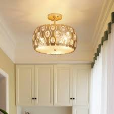 Sold by worldcrystallighting an ebay marketplace seller. Crystal Drum Semi Flush Mount Light Contemporary Iron Gold Semi Flush Ceiling Light For Indoor Takeluckhome Com