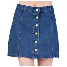 Mittoshop Womens Button Down Mini Skirt