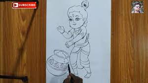 The best free radha drawing images download from 58 free drawings. How To Draw Lord Little Krishna Line Drawing For Kids Step By Step How To Draw Bal Gopal Krishna Youtube