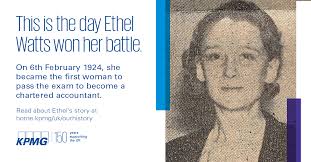KPMG UK على X: "Ethel Watts was a fighter. She fought for women to be  allowed into our profession. Our founder William Barclay Peat supported her  cause and when Ethel qualified, her
