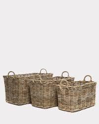 Round bamboo rattan tray, round bamboo rattan woven lid tray, rattan tray with handle, decor tray, fruit tray, picnic tray, woven tray. Dunnes Stores Natural Paul Costelloe Living Laura Rectangular Storage Basket