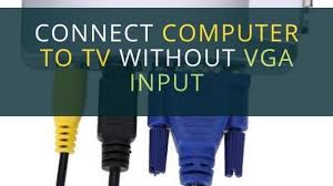 Connect the hdmi cable or the vga/3.5mm cable to your pc and your tv. Connect Your Computer To Your Tv Without A Vga Input How To Do It
