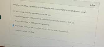Solved 2 5 Pts Which Of The Following Sentences Provides Chegg Com