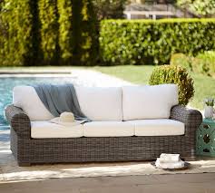 Because it matters where you shop & what you choose. Huntington All Weather Wicker Roll Arm Outdoor Sofa Pottery Barn
