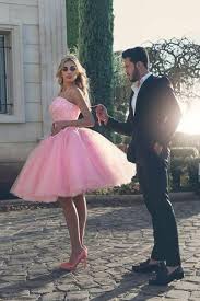 Lovely Pink Short Homecoming Dresses 2018 Modest Puffy Skirt Cocktail Party Dresses Sparkly Arabic Indian Indian Prom Dresses Puffy Dresses Short Puffy Dresses