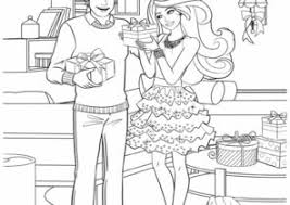 Barbie secretive princess feeds a poor kitty; Barbie And Ken Coloring Pages Coloring4free Com