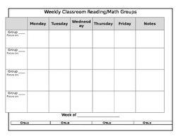 Weekly Reading Or Math Group Chart