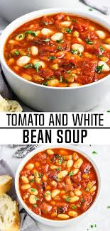Smoky Tomato And White Bean Soup Recipe Bean Soup Recipes White Bean Soup Vegan Bean Soup