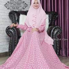 Contoh model gamis motif polkadot. Gamis Monalisa Syari Motif Polkadot Baju Muslim Modern Butik Jingga