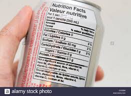 nutrition label diet coke can coca cola stock photo