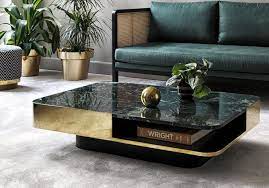 une decoration doree pour un interieur super solaire elle decoration coffee table luxury furniture design marble tables design