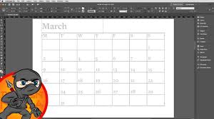 Make A Calendar Layout In Indesign Youtube