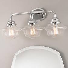 Timeless Schoolhouse Bath Light 3 Light Bath Light Bathroom Light Fixtures Chrome Vintage Bathroom Lighting