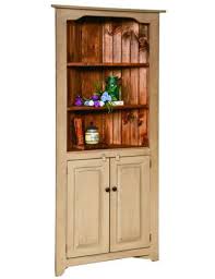 Being a trademark of the amish design, this console curio cabinet distinguishes itself with the elegant, traditional character, matching perfectly almost every interior. Corner China Hutch Kitchen Cabinet Country Farmhouse Amish Handmade Fu Saving Shepherd