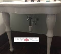 Stick one side of the velcro onto of the top hem of your sink skirt. No Sew Farmhouse Pedestal Sink Skirt Hometalk
