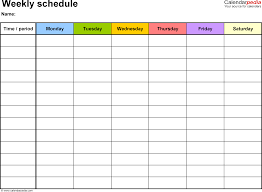 Free Weekly Schedule Templates For Word 18 Templates