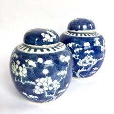 During their rapid rise in popularity, many began to mass produce ginger jars, often using ceramic. The Vintage Laundry Blue And White Chinoiserie Vessels