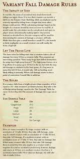 Instead, you'll need to know how to properly improvise damage. Some Alternate Fall Damage Rules That Takes Size And Acrobatic Ability Into Account Dungeons And Dragons Rules D D Dungeons And Dragons Dungeon Master S Guide