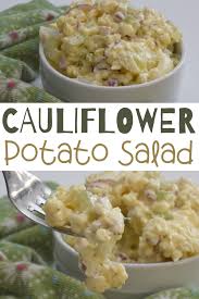 Cauliflower Potato Salad Hold The Potatoes Recipe In 2020 Cauliflower Potatoes Salad Cauliflower Potatoes Potatoe Salad Recipe