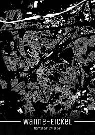 Seit 1975 ist röhlinghausen stadtteil der großstadt herne. Klausundso Stadtplan Wanne Eickel Just A Black Map
