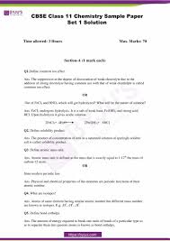 Cbse Class 11 Chemistry Sample Paper Set 1 Solution Free Pdf