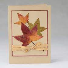 Cut a circle from paper that is slightly smaller than the paper flower. Using Dried Leaves To Decorate Greeting Cards
