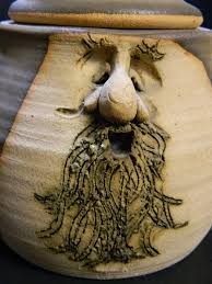 Vintage Peter Petrie Nestles Funny Face Art Pottery Tumble Up (Pitcher w/  Cup)