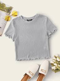 Colisexpat réceptionne vos achats shein et vous les envoie chez vous au portugal. Lettuce Trim Rib Knit Crop Top Shein Eur