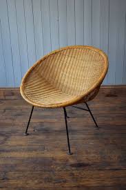 Vintage Satellite Round Circle Bamboo Cane Wicker Rattan Tub Chair Mid Century Rattan Chair Rattan Chair Living Room Chair