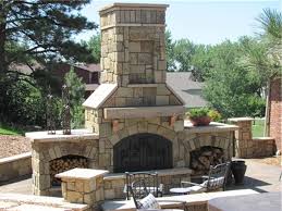 Outdoor Propane Fireplace Rustic Creamy Fireplace Design Higher By Brick Stone Wall Model Th Outdoor Stone Fireplaces Outdoor Fireplace Kits Backyard Fireplace