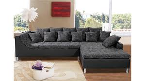 Ecksofa Montego Sofa Mit Ottomane Schwarz Anthrazit 6 Kissen