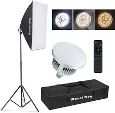 Amazon Com Upgrade Led Mountdog Softbox Lighting Kit Photography Studio Light With 19 7 X27 5 Reflector And 3 Colors Temperature 45w Bulb With Remote Professional Photo Studio Equipment For Portrait Video Camera