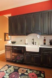 black distressed kitchen cabinets color